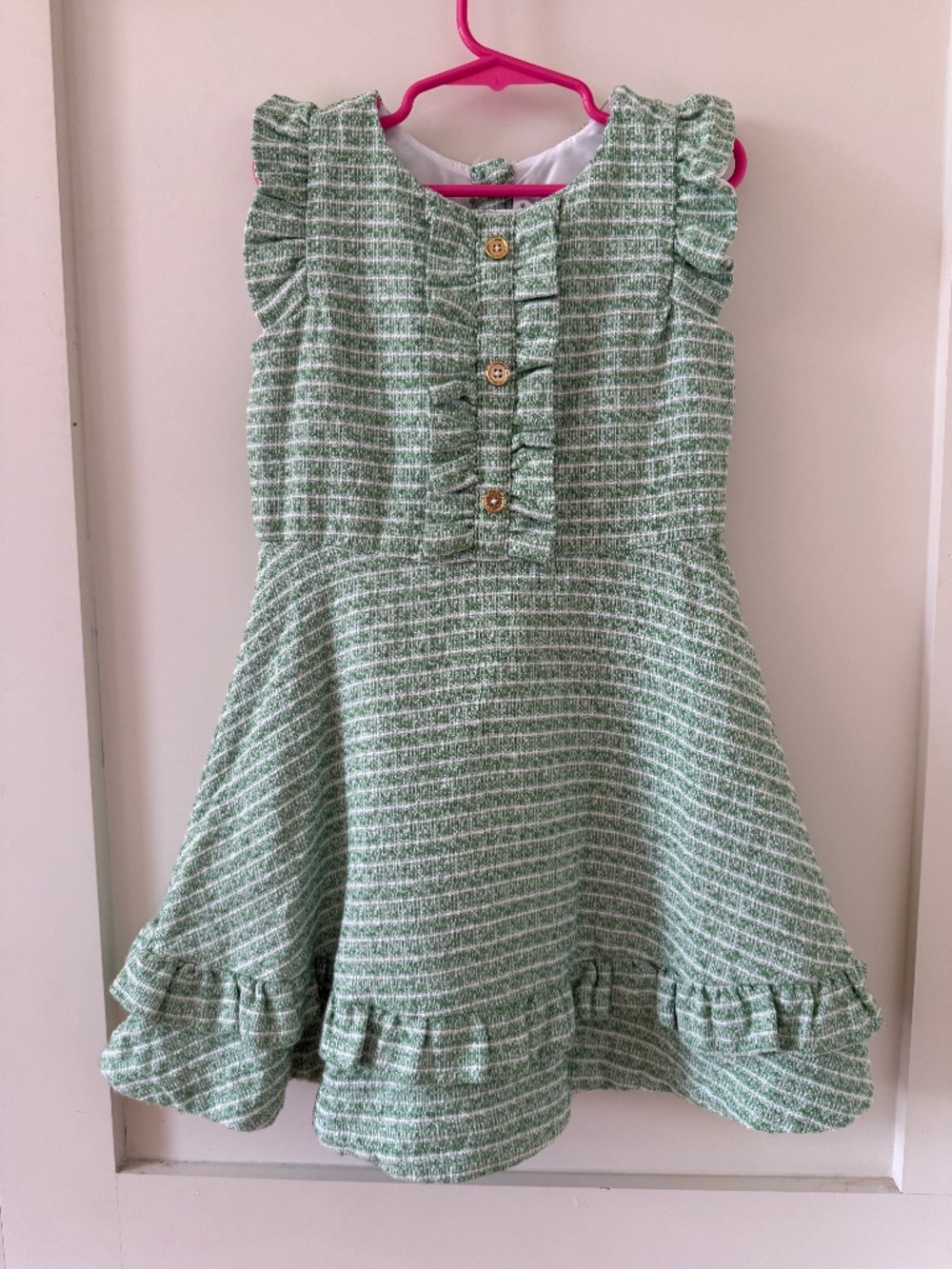 Janie and Jack Kid's Green Jade Boucle Dress Size 7